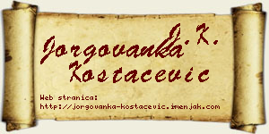 Jorgovanka Kostačević vizit kartica